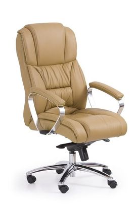 Biroja krēsls - Foster - gaišs, krēmkrāsā, ādas