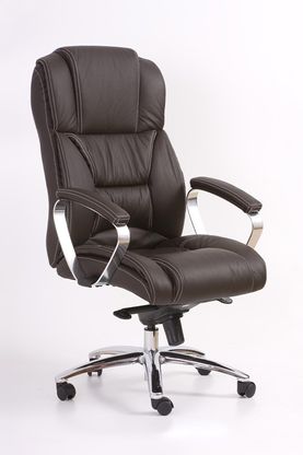 Biroja krēsls - Foster - tumši brūns, ādas