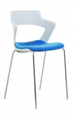 Biroja/apmekletaju krēsls - AOKI - balts ar zilu