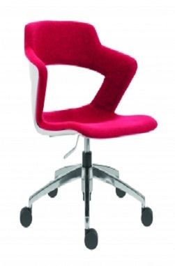 Biroja/apmekletaju krēsls - AOKI - sarkans uz riteņiem